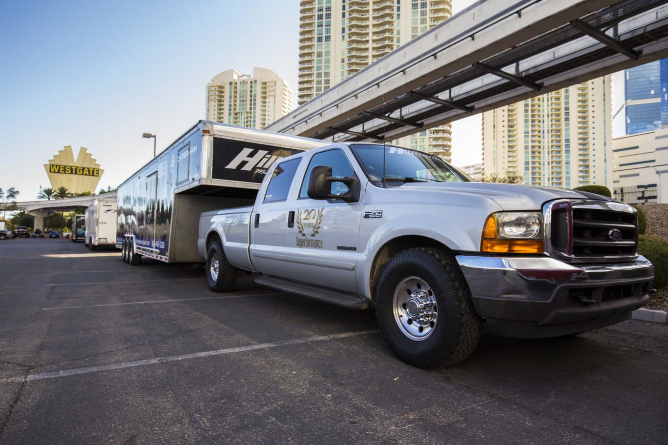 Ford F350 in hotel lot at SEMA