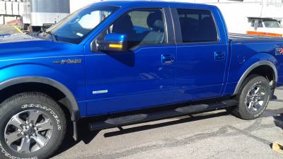 Raptor Series wheel to wheel nerf bars on a Ford F150