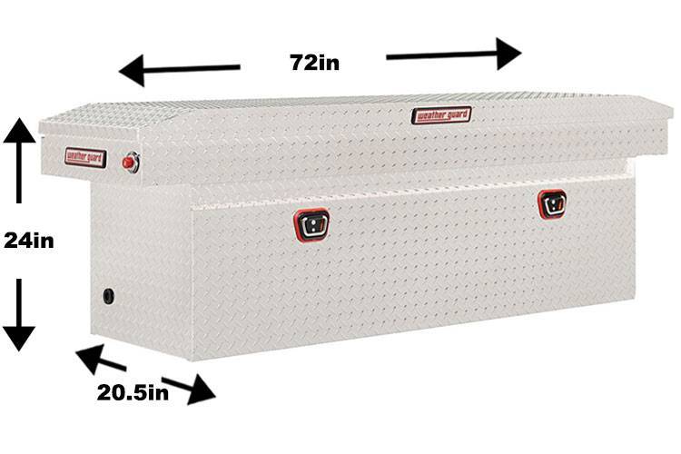 Weather Guard - Weather Guard   123-0-03 Single Lid Crossover Full-Size Extra Deep Bright Clear Aluminum Tool Box