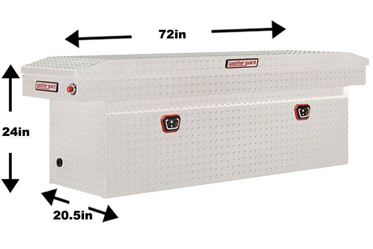 Weather Guard - Weather Guard   123-0-04 Single Lid Crossover Full-Size Extra Deep Bright Clear Aluminum Tool Box