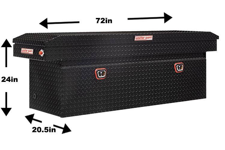 Weather Guard - Weather Guard  123-5-04 Single Lid Crossover Full-Size Extra Deep Gloss Black Aluminum Tool Box