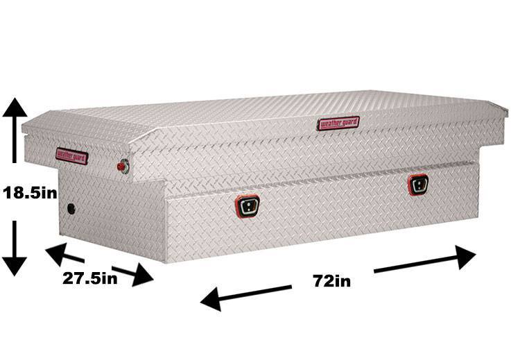 Weather Guard - Weather Guard 117-0-04 Single Lid Crossover Full-Size Extra Wide Bright Clear Aluminum Tool Box