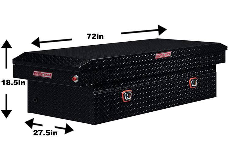 Weather Guard - Weather Guard 117-5-04 Single Lid Crossover Full-Size Extra Wide Gloss Black Aluminum Tool Box