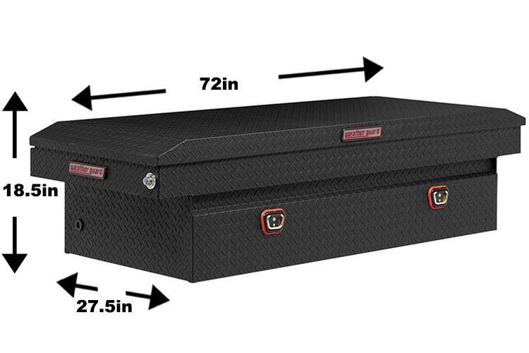 Weather Guard - Weather Guard 117-52-04 Single Lid Crossover Full-Size Extra Wide Textured Matte Black Alum Tool Box