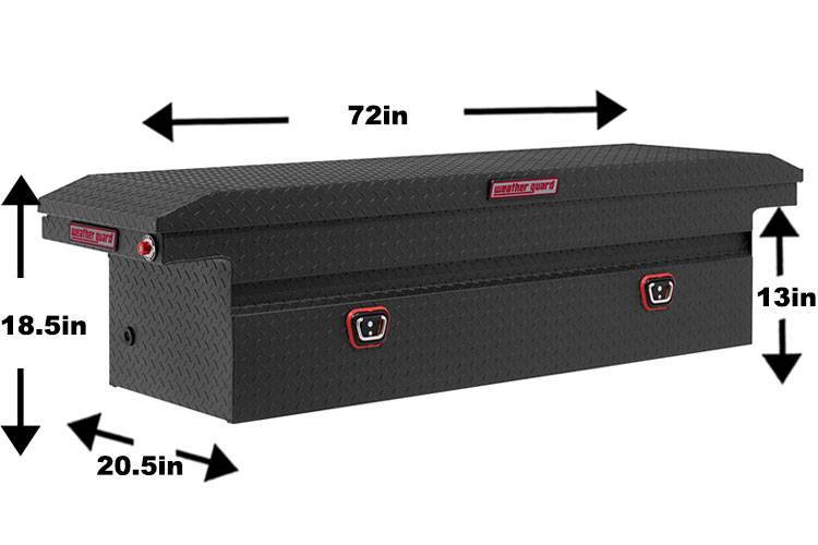 Weather Guard - Weather Guard 121-52-04 Single Lid Crossover Full-Size Low Profile Textured Matte Black  Alum Tool Box