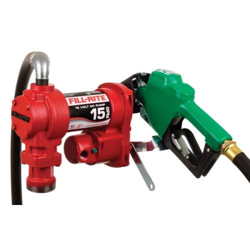 Fill-Rite - Fill-Rite 12V 15 GPM Fuel Transfer Pump with Auto Nozzle - DIESEL ONLY!- FR1210HA1