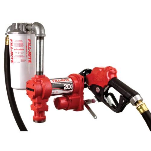 Fill-Rite - Fill-Rite12V 20 GPM Fuel Transfer Pump with Auto Nozzle & Filter - FR4210HBFQ