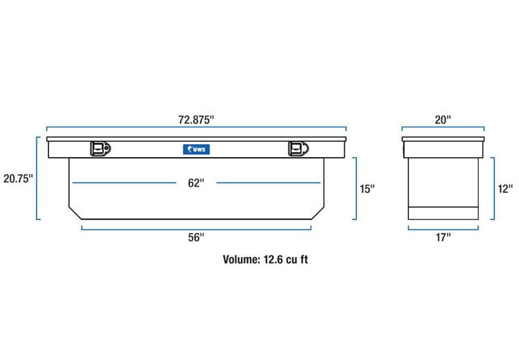 UWS - UWS Single Lid Deep Crossover Toolbox TBSD-72-A