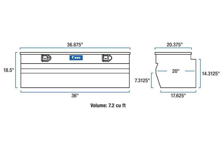 UWS - UWS 36in Aluminum Wedged Chest TBC-36-W