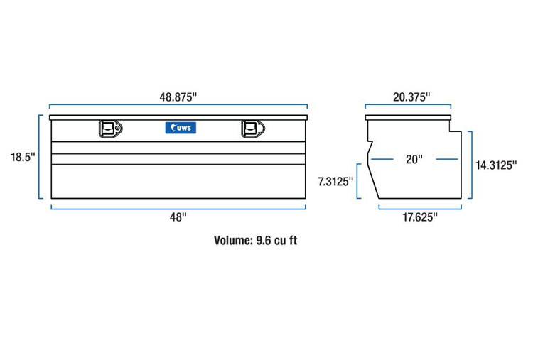 UWS - UWS 48in Aluminum Wedged Chest TBC-48-W